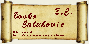 Boško Čaluković vizit kartica